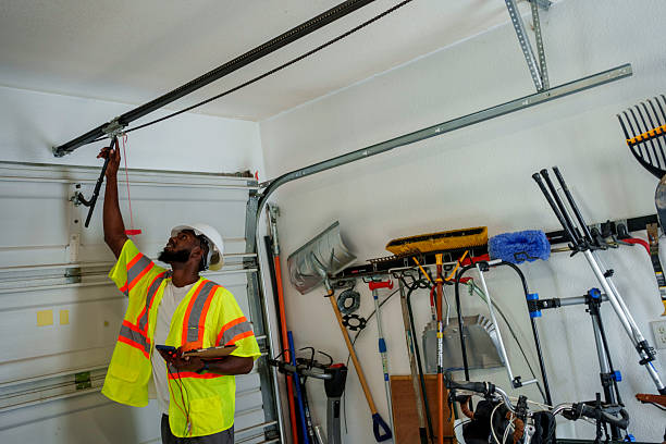 Professional Garage Door Panel Replacement technician working in Brocton, NY